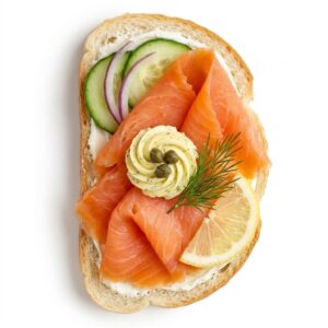 Füstölt lazacos szendvics